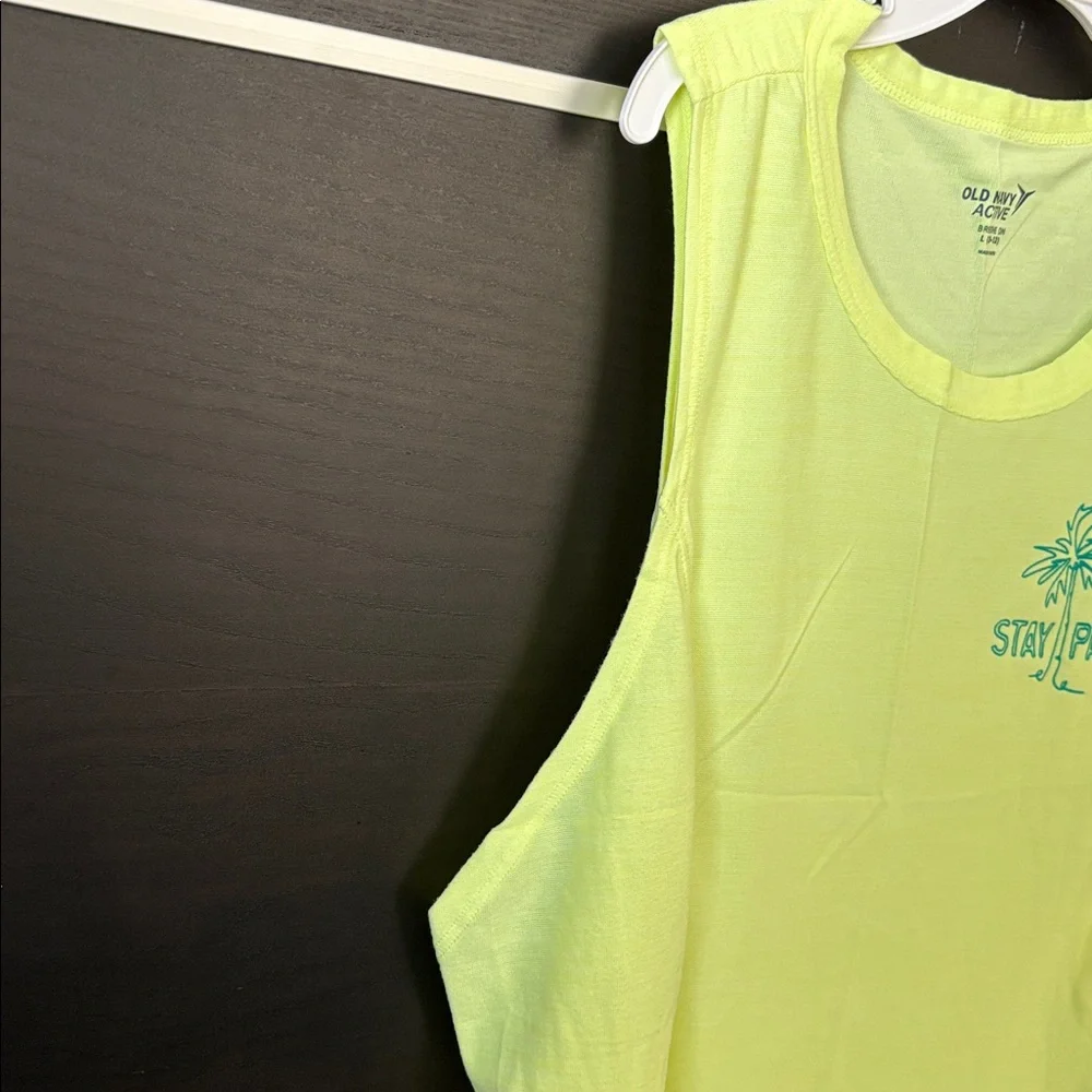 Old Navy Girls Breathe On Active Side Wrap Tank Top in Light Bulb Neon